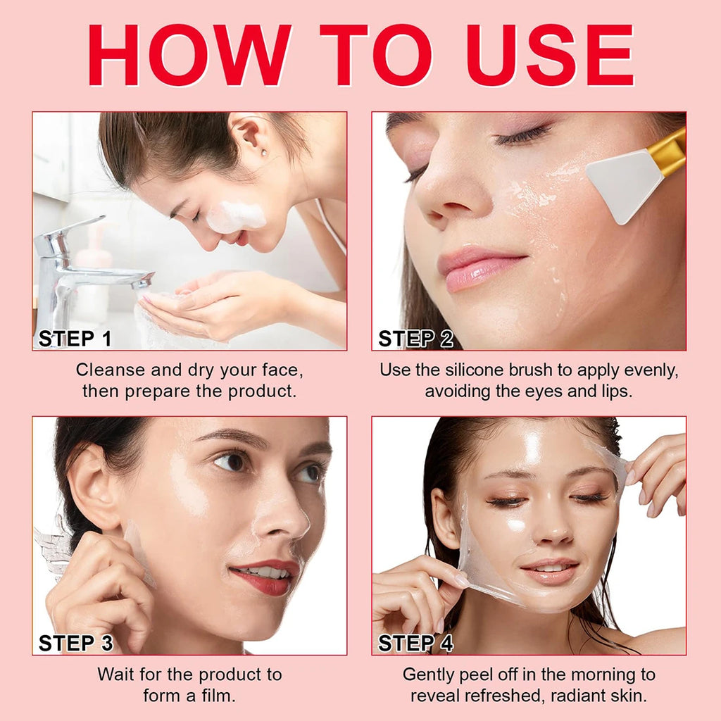 Collagen Wrapping Peel Off Facial Mask, Deeply Hydrating Glowing For Elasticity Skin Collagen Overnight Wrapping Mask Skin Care Oasis Select