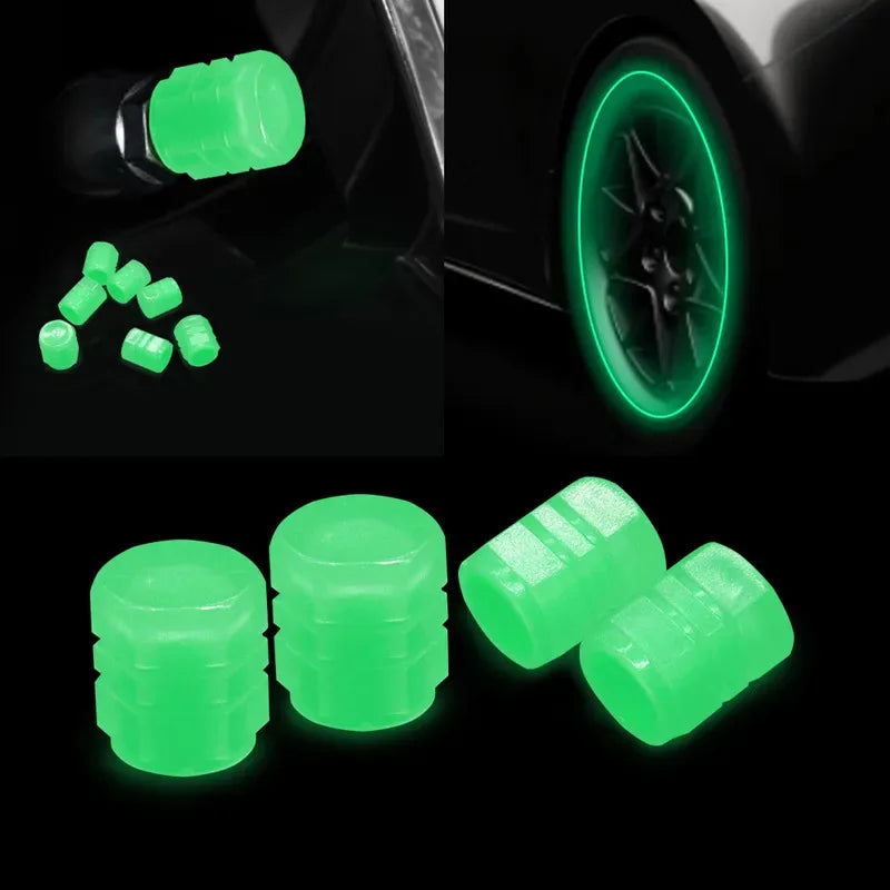 4/8/16/20pcs Universal Luminous Bicycle Tire Valve Caps Night Glowing Decor Motorcycle Bike Valve Stem Cap Wheel Nozzle Oasis Select