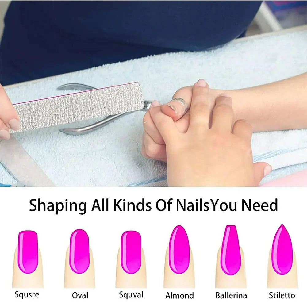 10PCS Nail Files 100/180, Professional Nail File and Buffers, Reusable Double-Sided Emery Board for Nail Manicure Kit for Women Oasis Select
