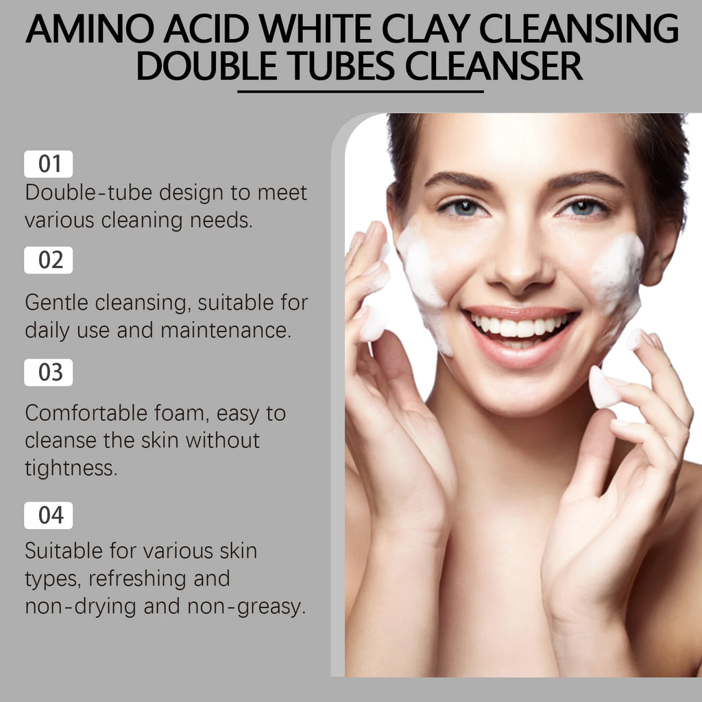 Amino Acid Cleanser Gently Cleansing Facial Skin Oil Control Clean Pores and Less Oil Moisturizing Nourishing Skin Care Cleanser Oasis Select