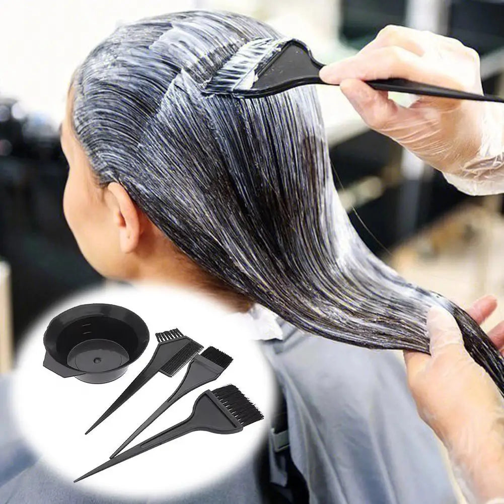 4Pcs Home Salon Hair Dyeing Brush Set Hair Dyeing Cream Bowl Coloring Brush Comb Kits Hair Tint Applicator Barber Styling Tool Oasis Select