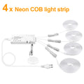 AC100V-240V to 24V Touch Control Swtich Dimmable COB LED Neon Strip Light for Multiple Closet Soundproof Panel Souvenir Cabinet Oasis Select 4PCS LED Neon Strip WHITE European Power Plug|5m