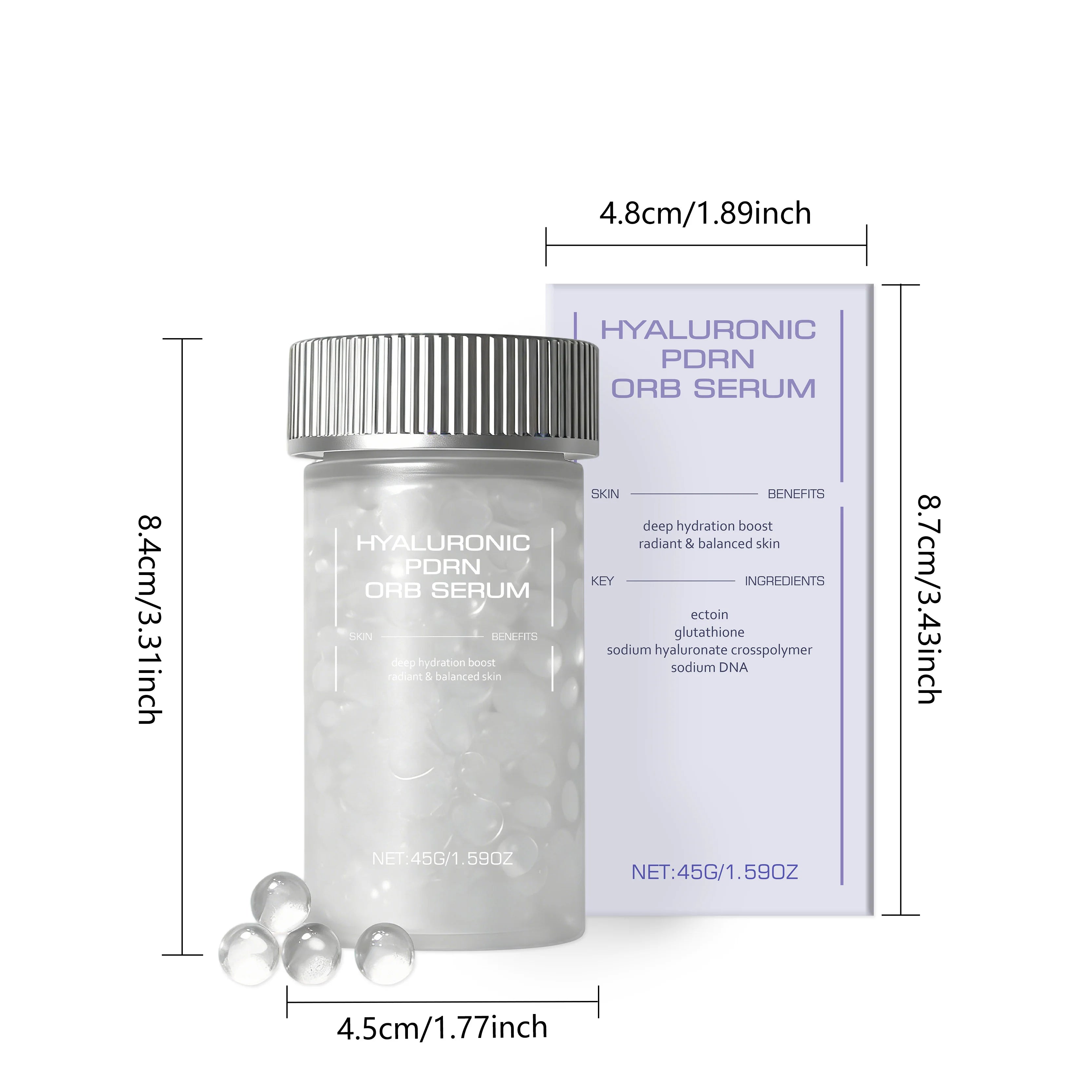 Hyaluronic PDRN ORB Serum Firming Deep Hydration Skin Repair Radiance Booster Anti Wrinkle Nourishing Facial Skin Essence Oasis Select