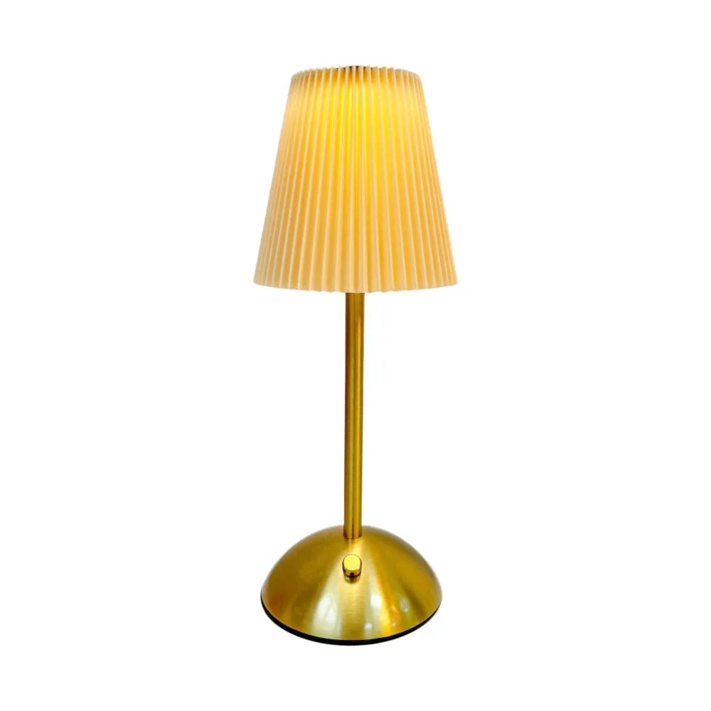 Dimmable LED Desk Lamp | Pleated Fabric Shade & USB Charging