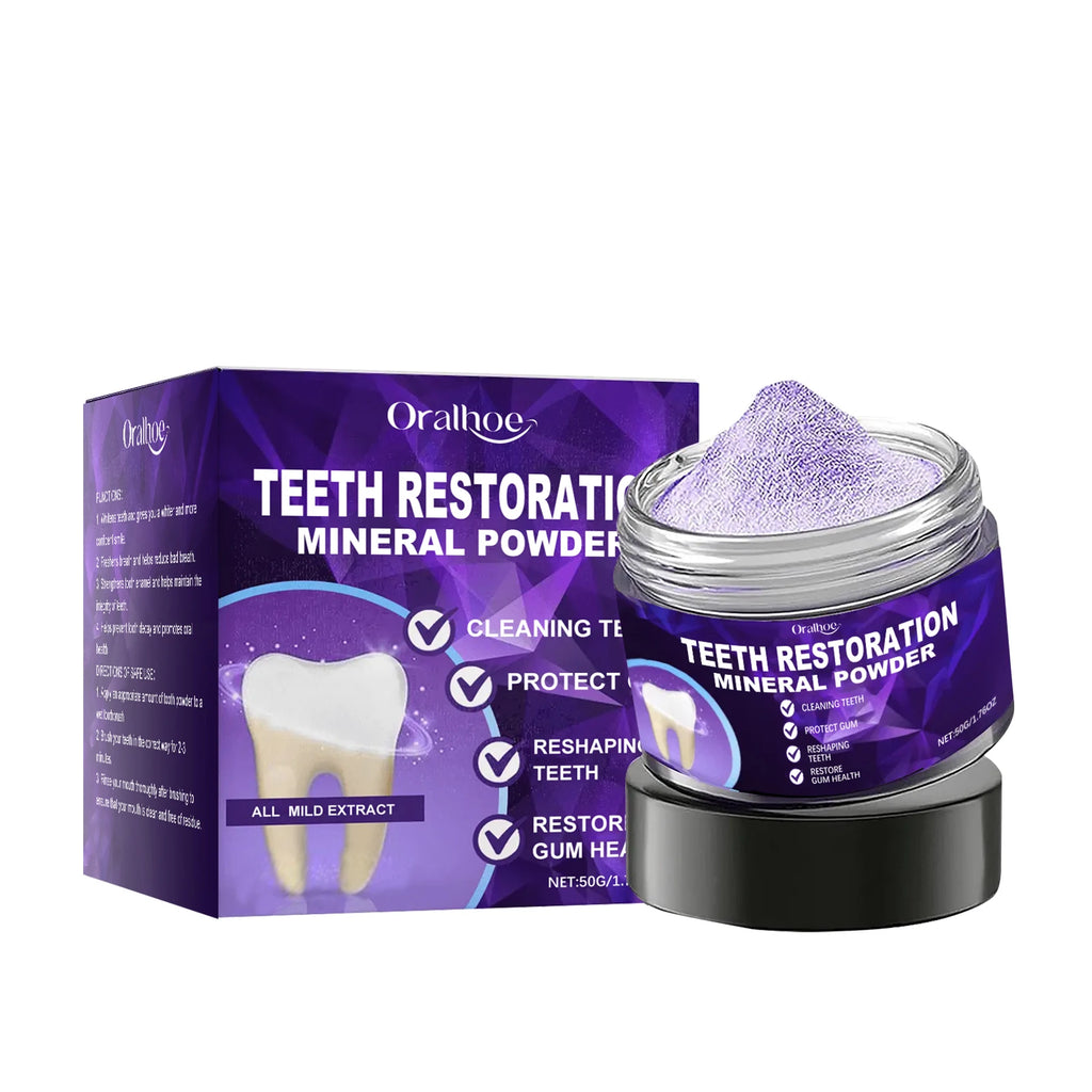 Oralhoe Purple Tooth Whitening Powder 50g – Fresh Breath Tooth Whitening Powder Oasis Select 50g boxed