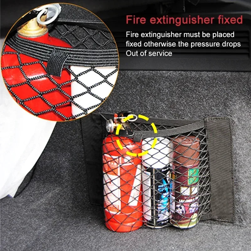 Car Storage Net Stretchable Mesh Pocket Net Magic Elastic Sticker Universal Rear Mesh Trunk Seat Bag Pocket Cage Auto Organizer Oasis Select