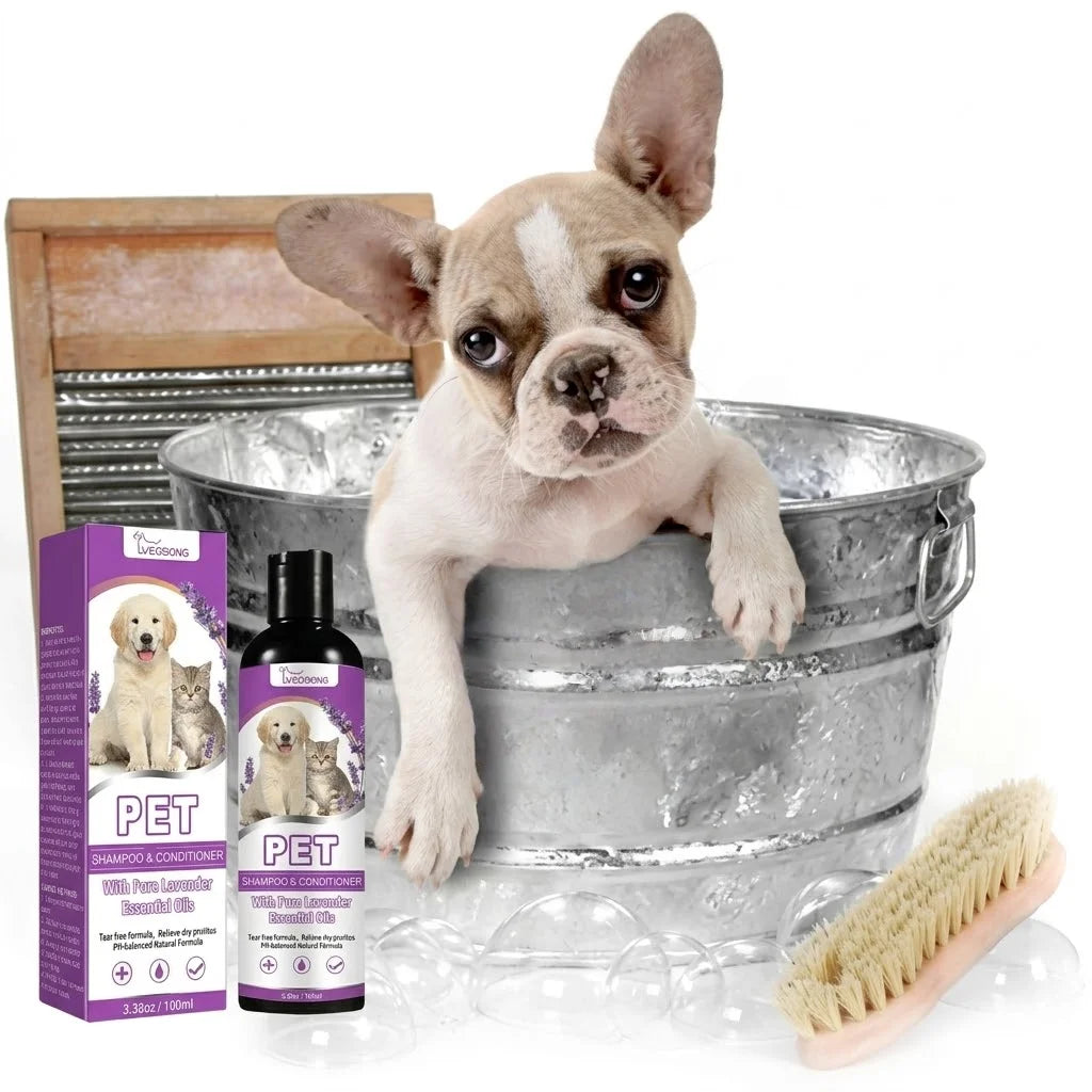 Pet Shampoo and Conditioner with Pure Lavender Essential Oils Tear Free Formula for Dogs andCats pH Balanced Gentle Groom 100ml Oasis Select Default Title
