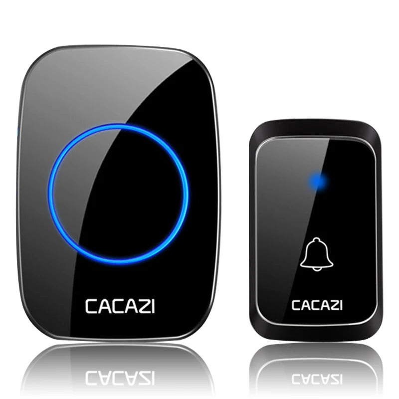 CACAZI A06 DC battery-operated Wireless Waterproof Doorbell 300M Remote 36 chimes Cordless Home Cordless Call Bell Oasis Select