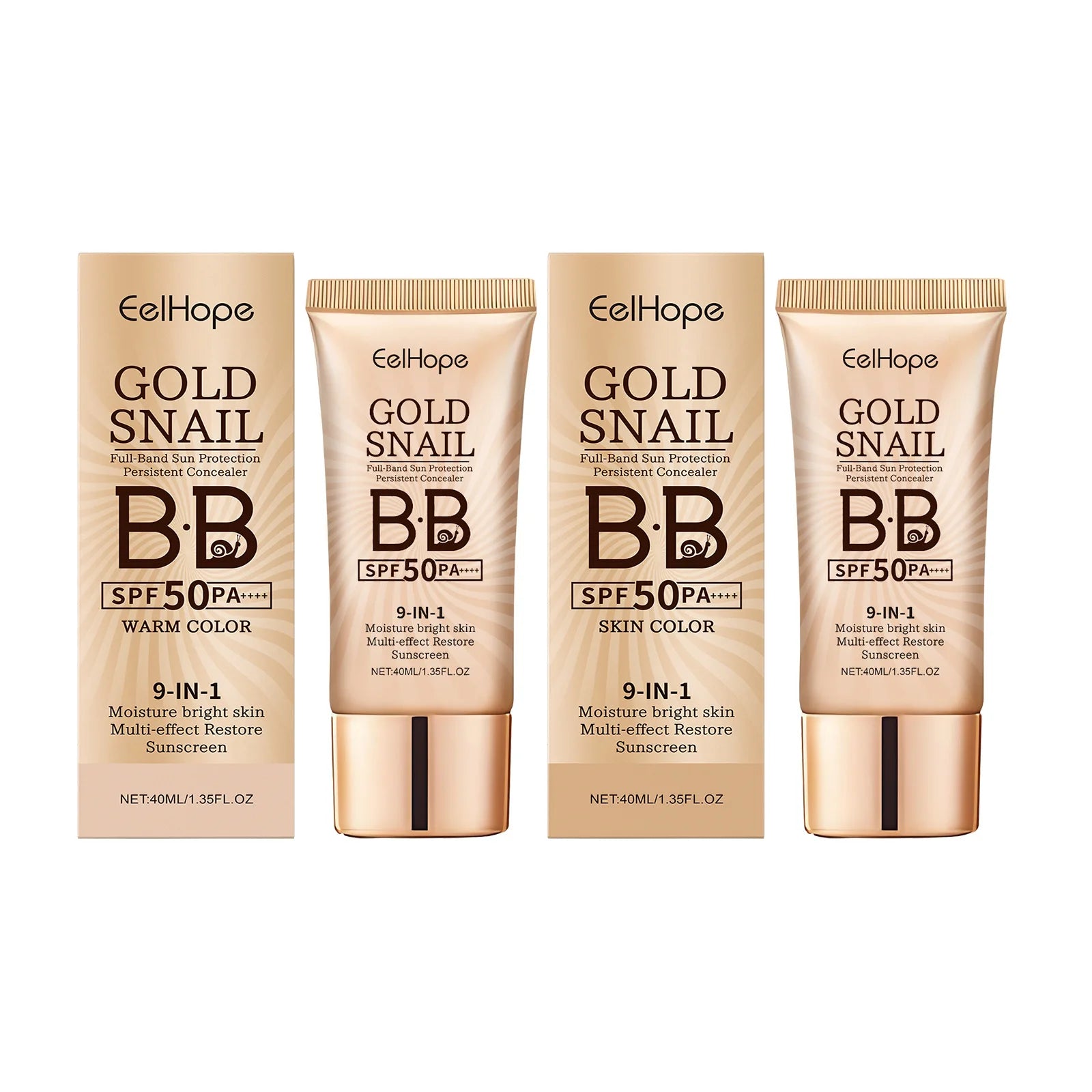 Gold Snail Sunscreen BB Cream SPF 50 Sun Block Makeup Moisturize Face Concealer Long-Lasting Isolation Lotion Concealer Cosmetic Oasis Select