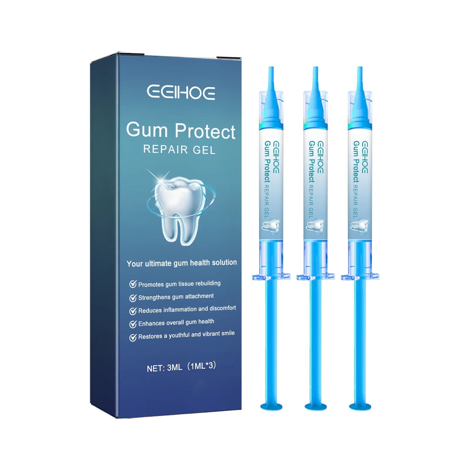 Eelhoe Gum Care Repair Gel Strengthening Repairing Soft Tissue Restore Healthy Oral Portable Soothe Gum Discomfort Tooth Serum Oasis Select 3pcs Boxed
