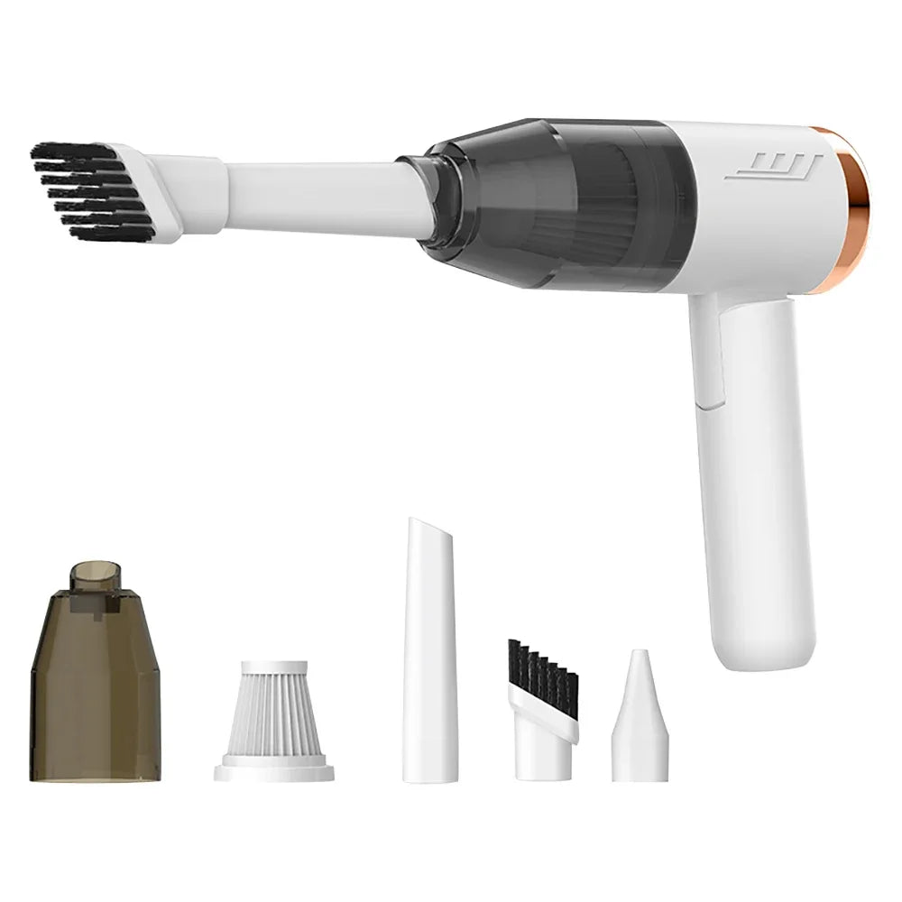 Mini Handheld Car Vacuum Cleaner Multifuntional Wireless Cleaner Blower Car Accessories High Suction Duster for Home Car Oasis Select WHITE
