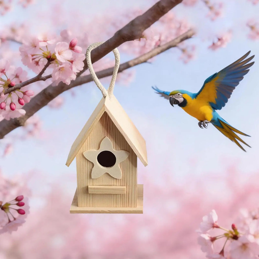 Bird House Weatherproof Wooden Birdhouse Bird Nesting Shelter for Macaws Sparrow Parakeet Lovebird Conures Cockatiels Finches Oasis Select