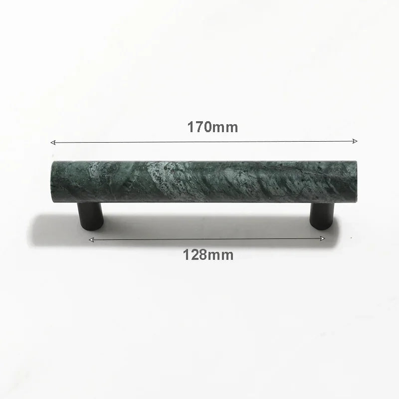 Green Cabinet Marble Handle Black Brass Hardware Wardrobe Pull Natural Stone Drawer Knobs Furniture Bar Oasis Select 170mm