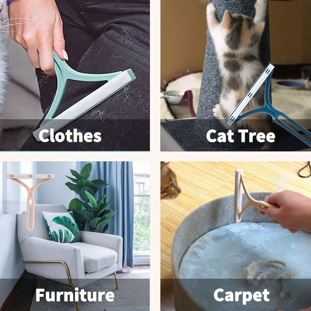 2-in-1 Pet Hair Remover Tool – Scraper & Brush for Couch, Carpet, Car & Clothes, Reusable Detachable No-Refill Design Oasis Select