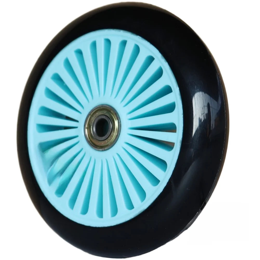 120MM PU Caster Wheel Set for Scooters Roller Skates Carts 8mm Shaft Silent Rolling High Load Capacity Up to 300 Lbs Pink Oasis Select blue