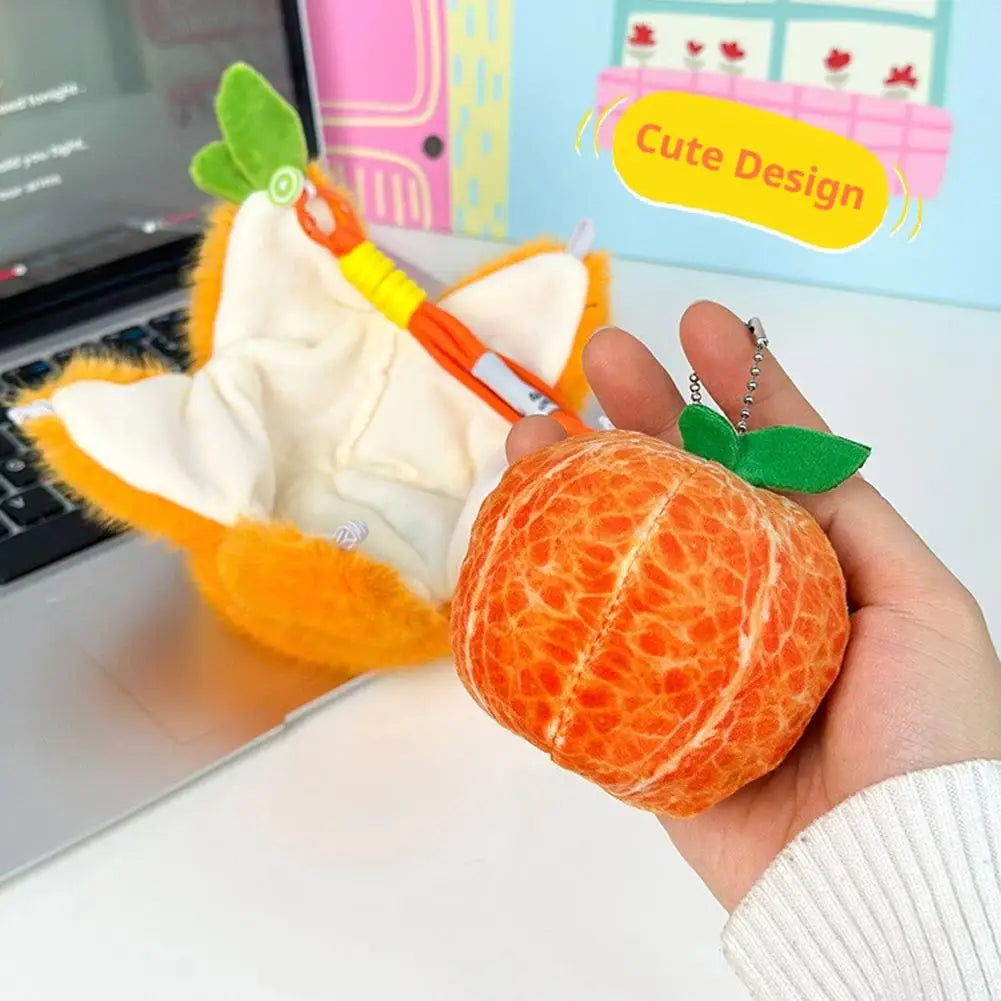 Peelable Fruit Plush Keychain – Stress Relief Toy & Bag Charm