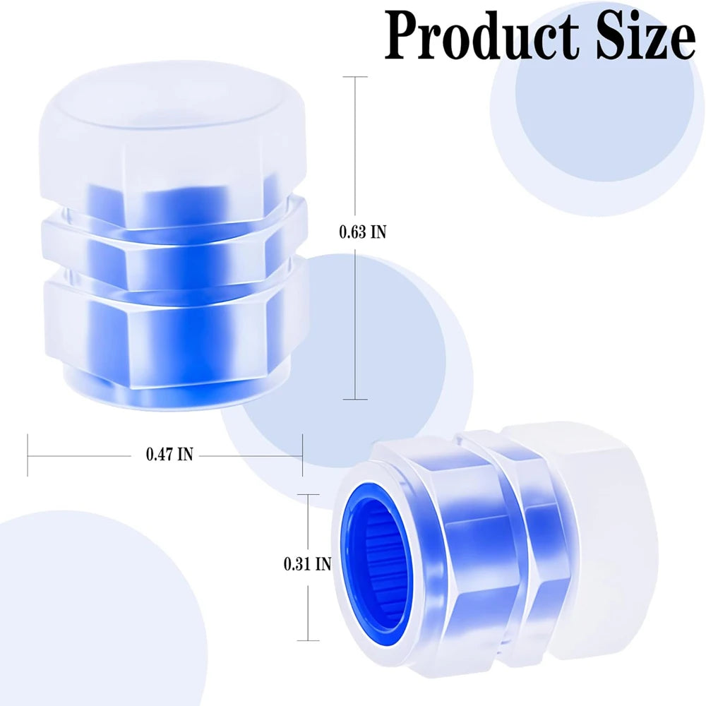 8PCS Fluorescent Tire Valve Stem Caps, Luminous Car Tire Air Cap, Corrosion Resistant Leak-Proof Wheel Valve Cover Oasis Select