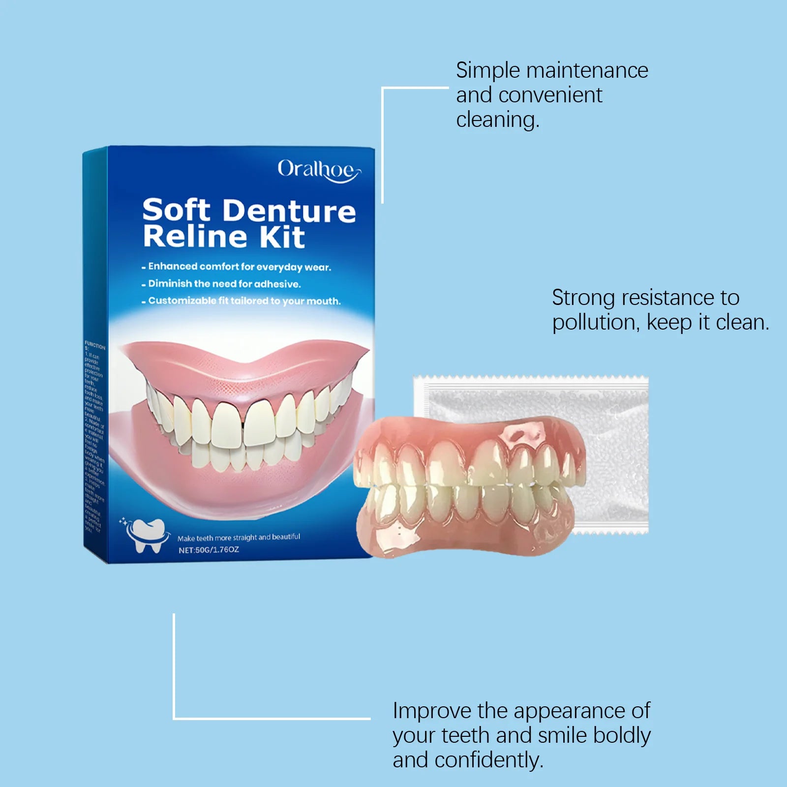 Cosmetic Tooth Veneer & Denture Set – Fills Gaps Cosmetic Tooth Kit Oasis Select
