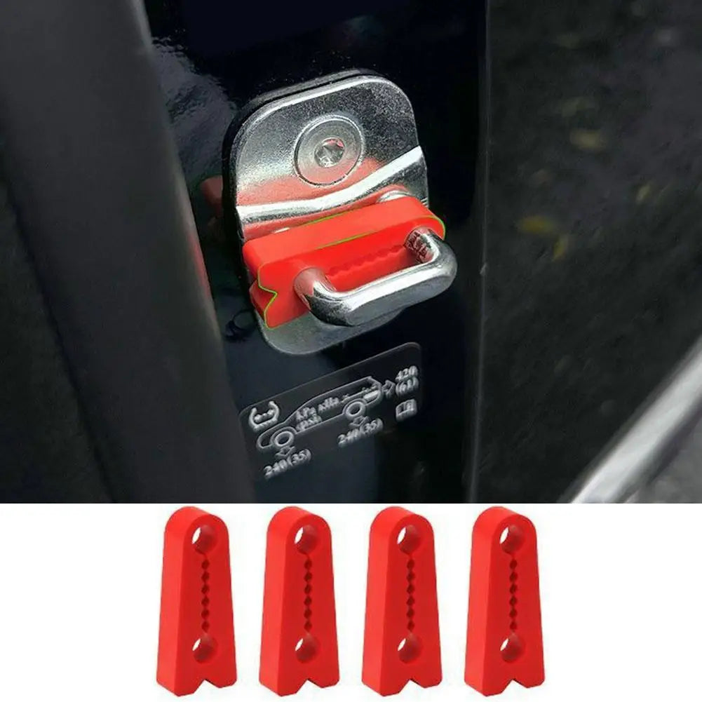 4pcs Car Door Lock Shock Absorber Silicone Cover Noise Reduction & Anti-Collision Pad, Universal Latch Protector for Auto Door Oasis Select C
