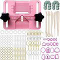 ~WISH Polymer Clay Earring Hole Drill Guide Kit With Drill Tool, Molds& Studs For Precise Hole Alignment-Easy DIY Jewelry Creati Oasis Select As Shown
