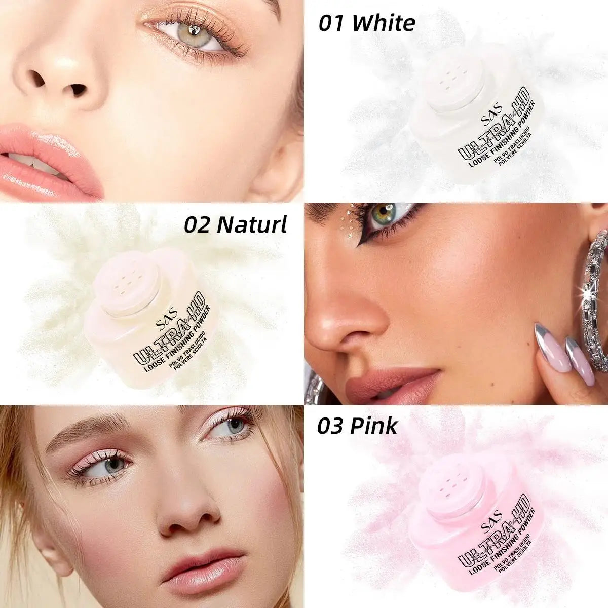 USHAS Matte Loose Setting Powder – Oil-Free, Pore-Blurring