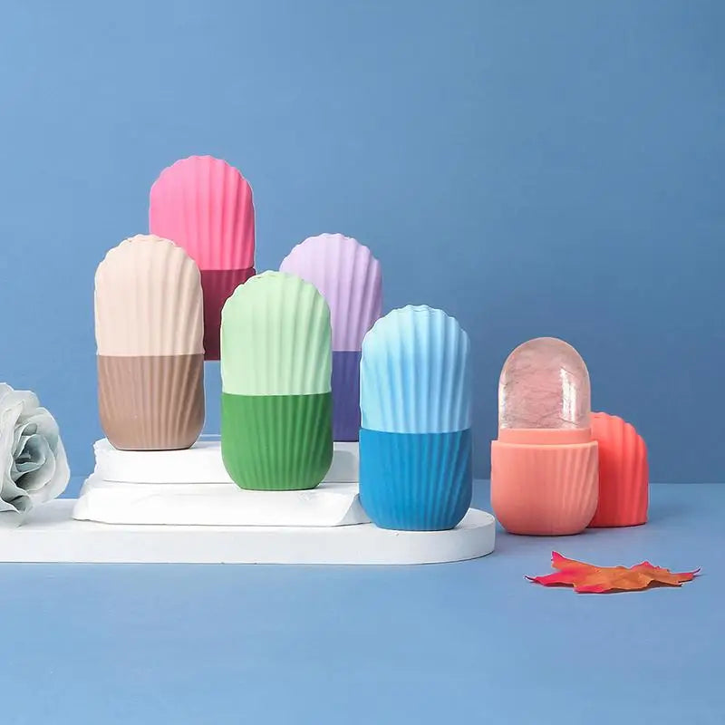 Facial Ice Roller Silicone Ice Cube Tray Reusable Ice Ball Massager Face Lifting Contouring Reduce Acne Skin Care Beauty Tool Oasis Select