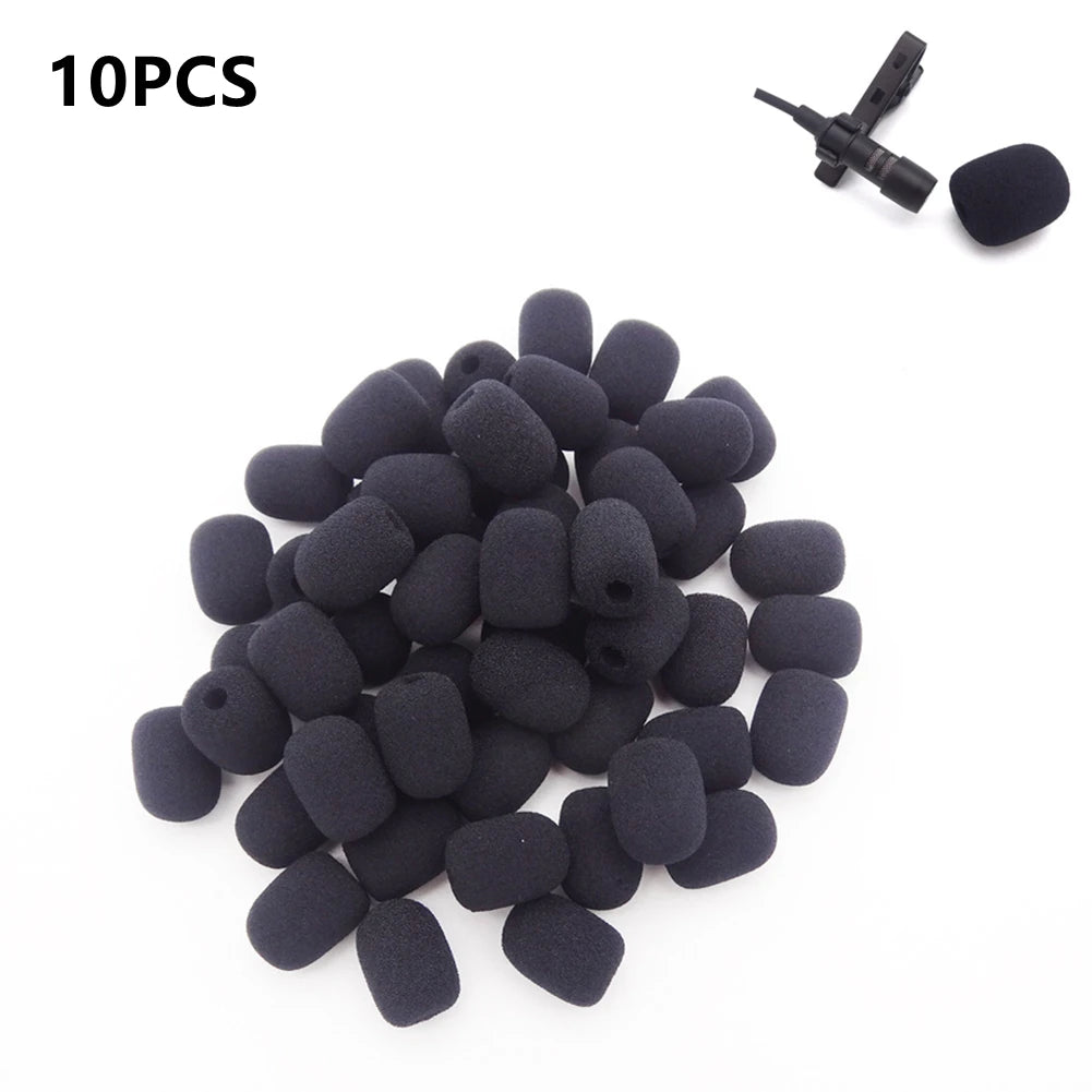 10pcs 6mm Mini Headset Microphone Cover Sponge Foam Windscreen Replacement Lavalier Gooseneck Conference Mic Cover Oasis Select black