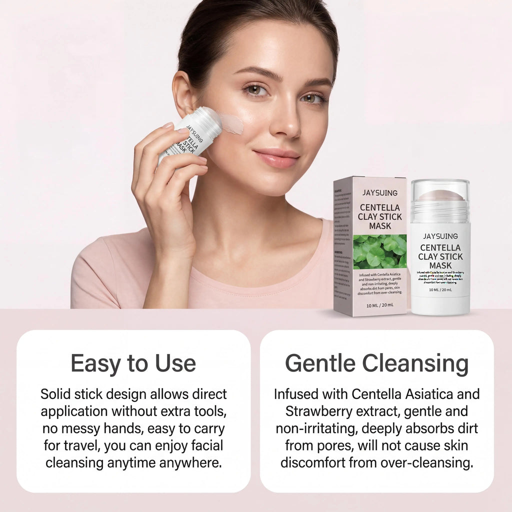 Centella Asiatica Clay Stick Deep Cleansing Remove Blackheads Minimize Pores Oil Control Hydrating Face Skin Care Mud Mask Stick Oasis Select