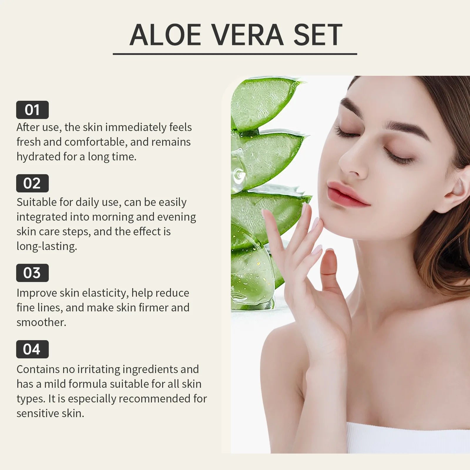 EELHOE Aloe Skin Care Kit – Hyaluronic Acid Face Moisturizer Skin Care Kit Oasis Select