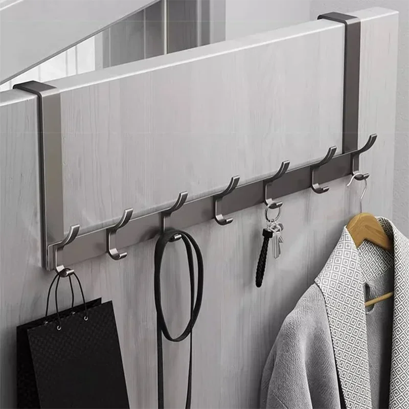Hooks Over The Door Home Organizer Rack Clothes Coat Hat Towel Hanger Bathroom Accessories Holder Door Hang Quick Installation Oasis Select