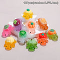 10Pcs Mini Resin Glowing Cartoon Fruit Turtle Small Ornament Doll House Scene Model Toys Play House Desktop Decorations Oasis Select A2