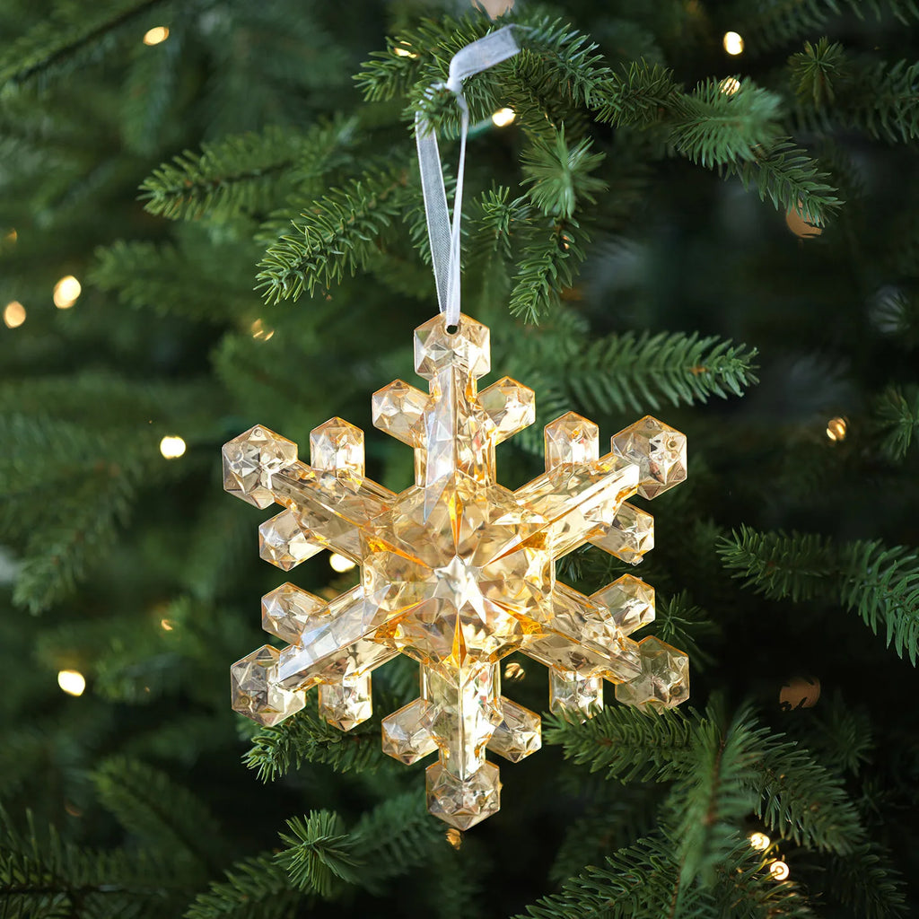 Translucent Snowflake Pendant Plastic Snowflake Shape Charm Christmas Tree Ornament Christmas New Year Atmosphere Decoration Oasis Select