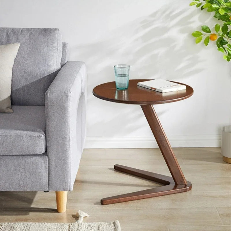 Multi-functional Solid wood small coffee table household living room small round table sofa edge table Oasis Select