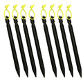 18cm Aluminument Tent Pegs Nails with Rope Stake Camping Hiking Equipment Outdoor Traveling Tent Sand Ground Accessories Oasis Select Black 8 pieces