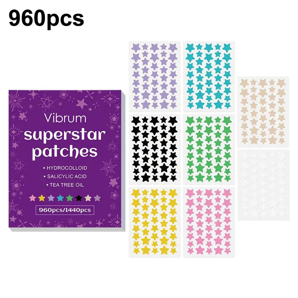 Star Hydrocolloid Blemish Patches – 960 or 1440 Pcs | Fun Colors
