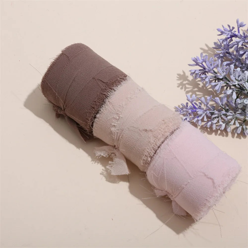 3-Roll Fringe Chiffon Ribbon 5m | DIY Wedding & Craft Décor