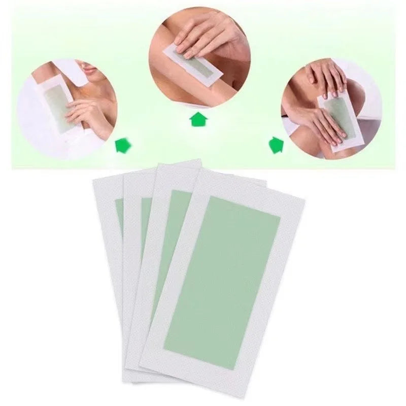 10 PCS /20 Sides Aloe Wax Strips Papers Body Hair Removal Depilatory Calf Underarm Arm Hair Removal Wax Oasis Select