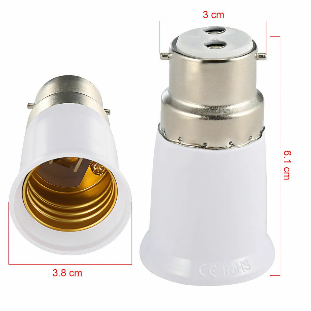 1pc Light Bulb Adaptor Bayonet B22 To Edison Screw E27 Lamp Converter Holder Light Adapter Lamp Holder Lighting Parts Oasis Select