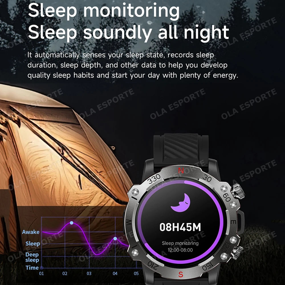 Ola Esporte Military GPS Smart Watch – 5ATM, HR & BT Calls