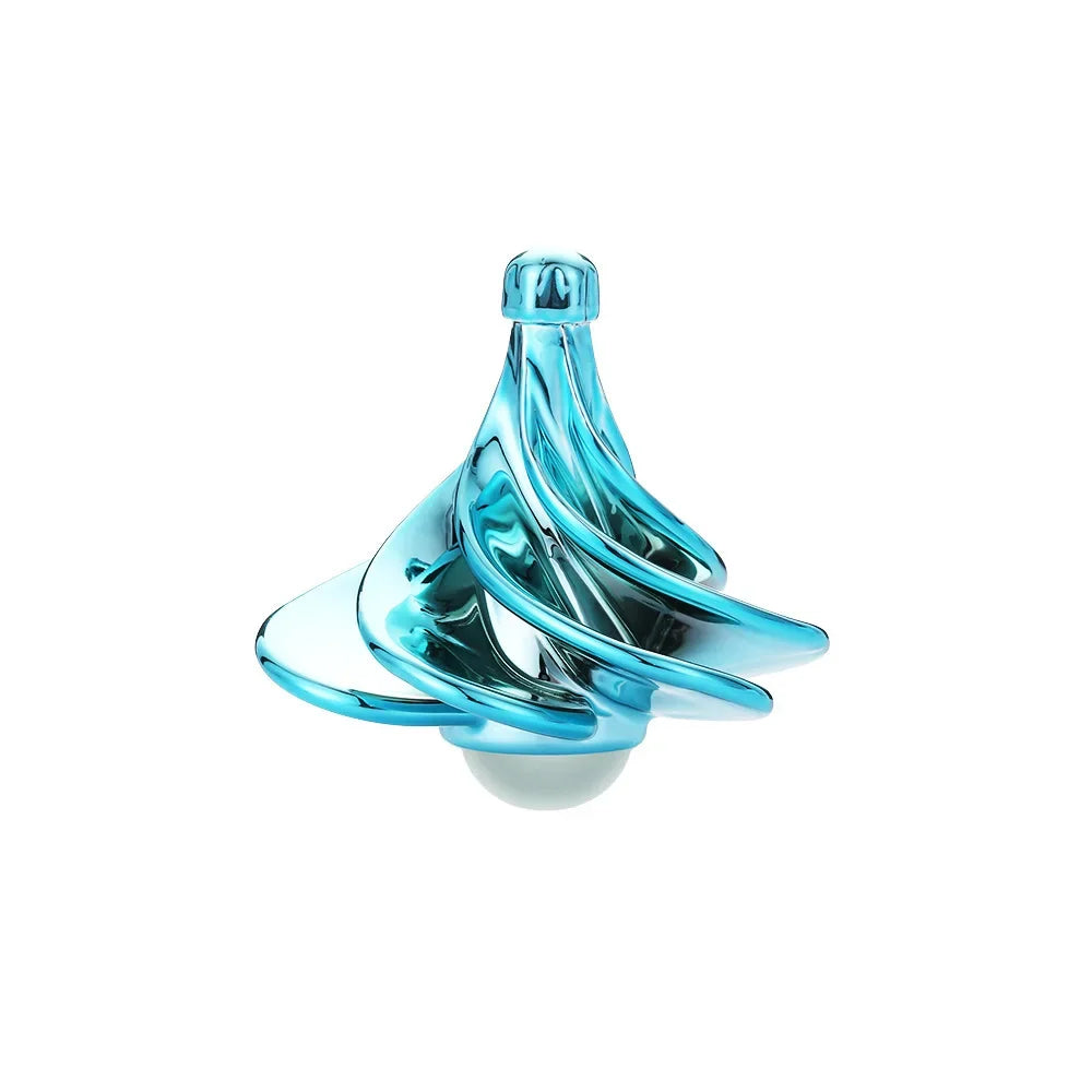 Wind Up Desktop Toy Rotating Kinetic Spinner Fidget Stress Relief Gift for Adults Office Desk Birthday Christmas Present Oasis Select Water orchid
