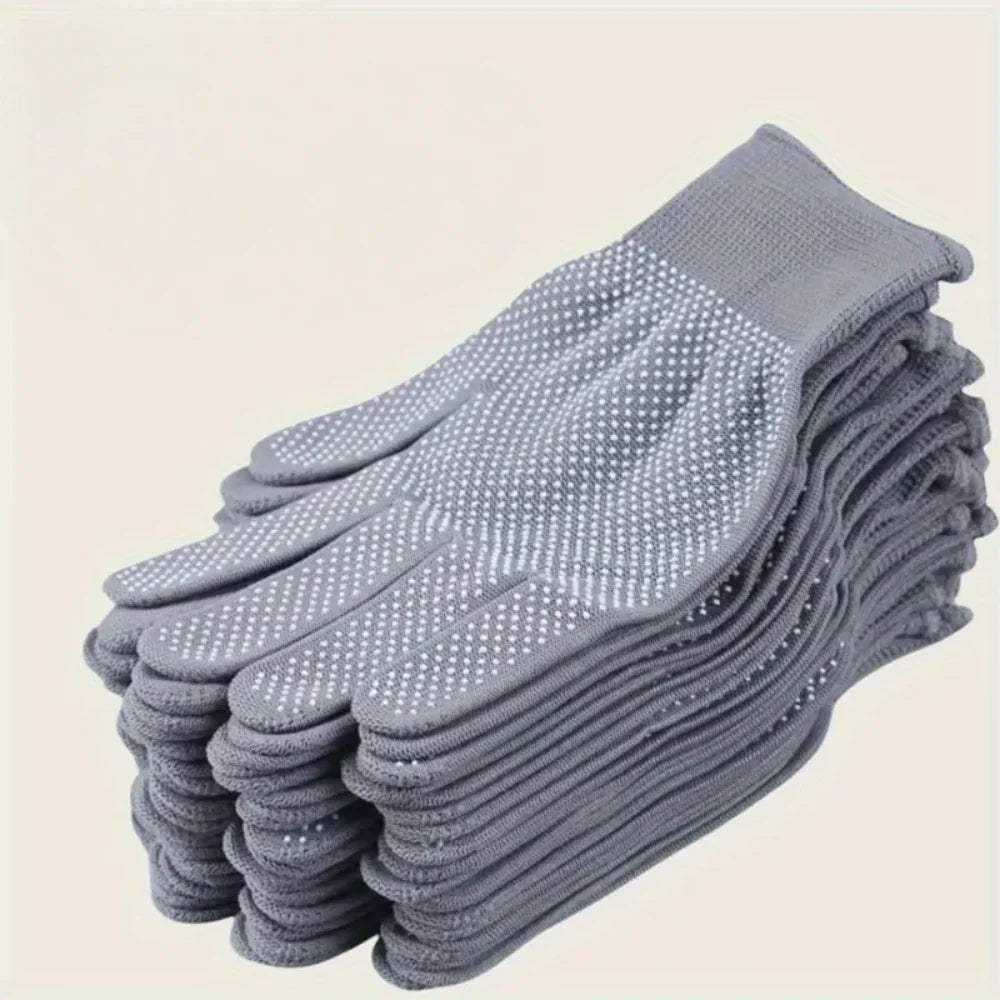 10 Pair Dot Anti Slip Work Gloves Wear Resistant Hand Protector For Construction Gardening Warehouse Loading Daily Labor Safety Oasis Select 10pcs grey
