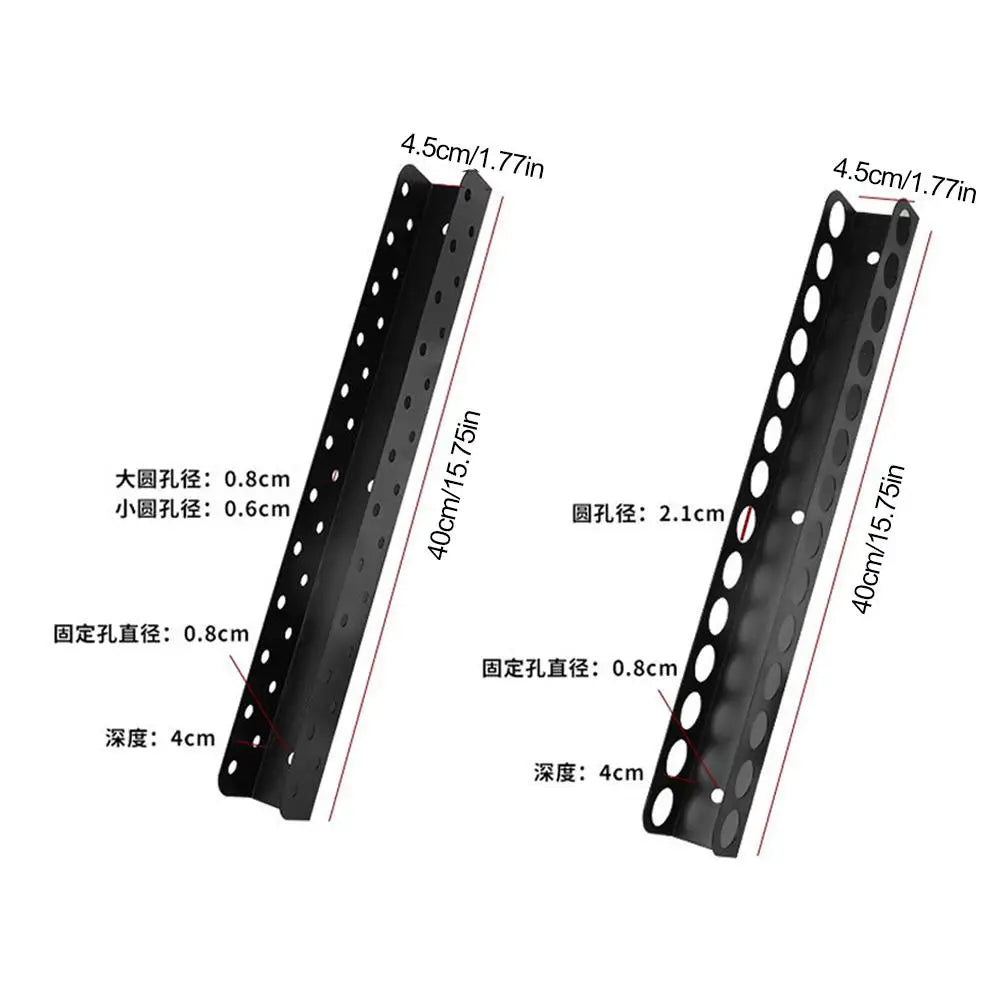 14-Hole Wall-Mounted Screwdriver Organizer Metal Tool Rack