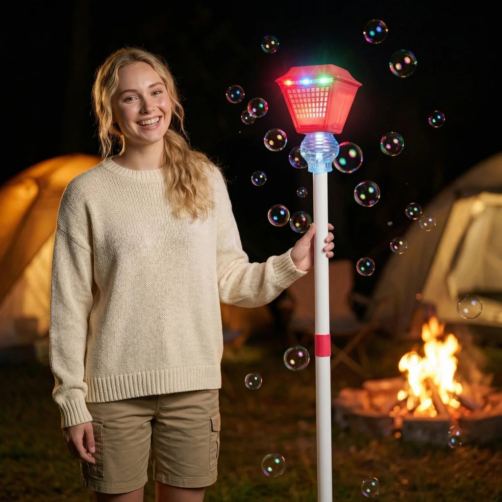 Electric Street Lamp Bubble Machine with LED Lights & Sound Bubble Machine Toy Oasis Select