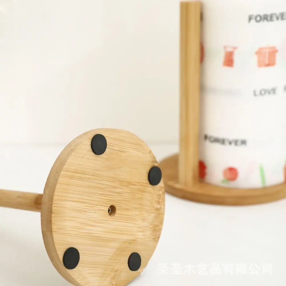 Wooden Vertical Paper Towel Holder – Anti-Skid Kitchen Stand