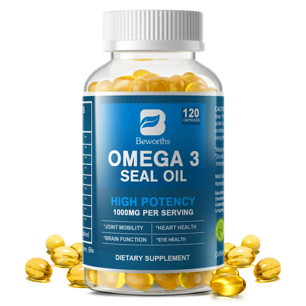 BEWORTHS Seal Oil Capsules Rich in Omega-3, DHA, EPA, DPA Support Immunity, Blood Vessels, and Brain Health Good for Old Men Oasis Select