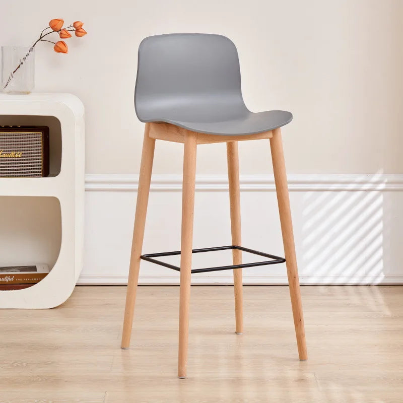 Nordic dining chair household simple small apartment ins creative backrest chair cafe milk tea shop casual solid wood chair Oasis Select Grey 75 2 pieces