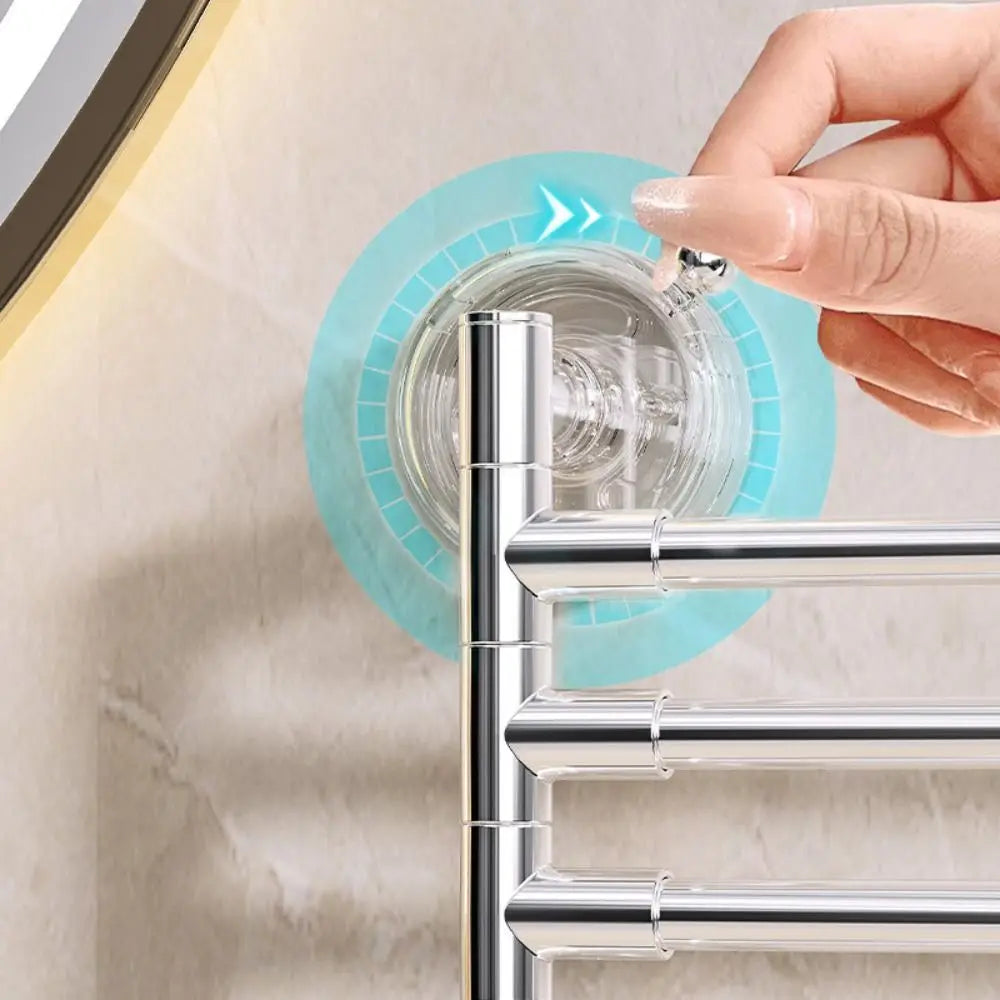 3/4/5 Bar Rotating Suction Cup Towel Rack | Foldable Hanger