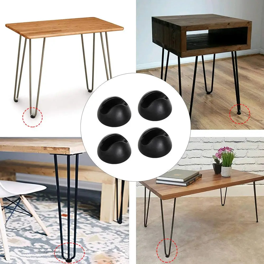 4Pcs/Set Chair Leg Caps Table Pads Furniture Feet Covers Table Chair Foot Covers Hairpin Floor Protector Protective Tip Pad Oasis Select