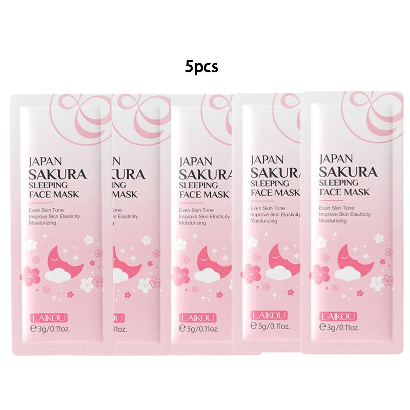 LAIKOU Sakura Sleeping Face Mask – Hydrating 5pcs Set Sleeping Face Mask Oasis Select sakura