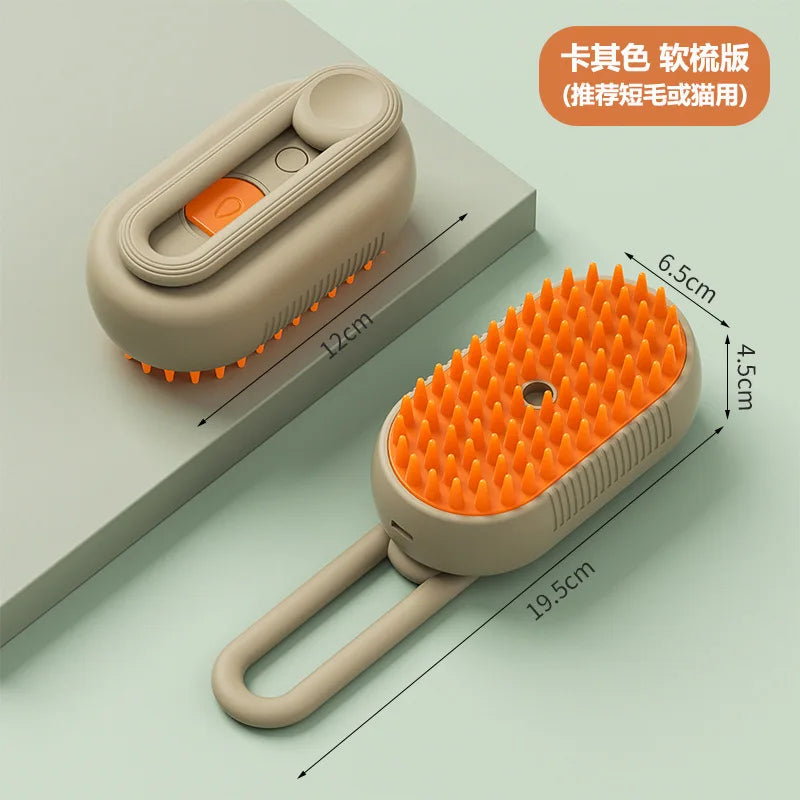Cat and Dog Pet Spray Massage Comb, One-click Spray Anti-flying Hair Comb, Bath Brush, Hair Removal Pet Products Oasis Select Milk coffee color